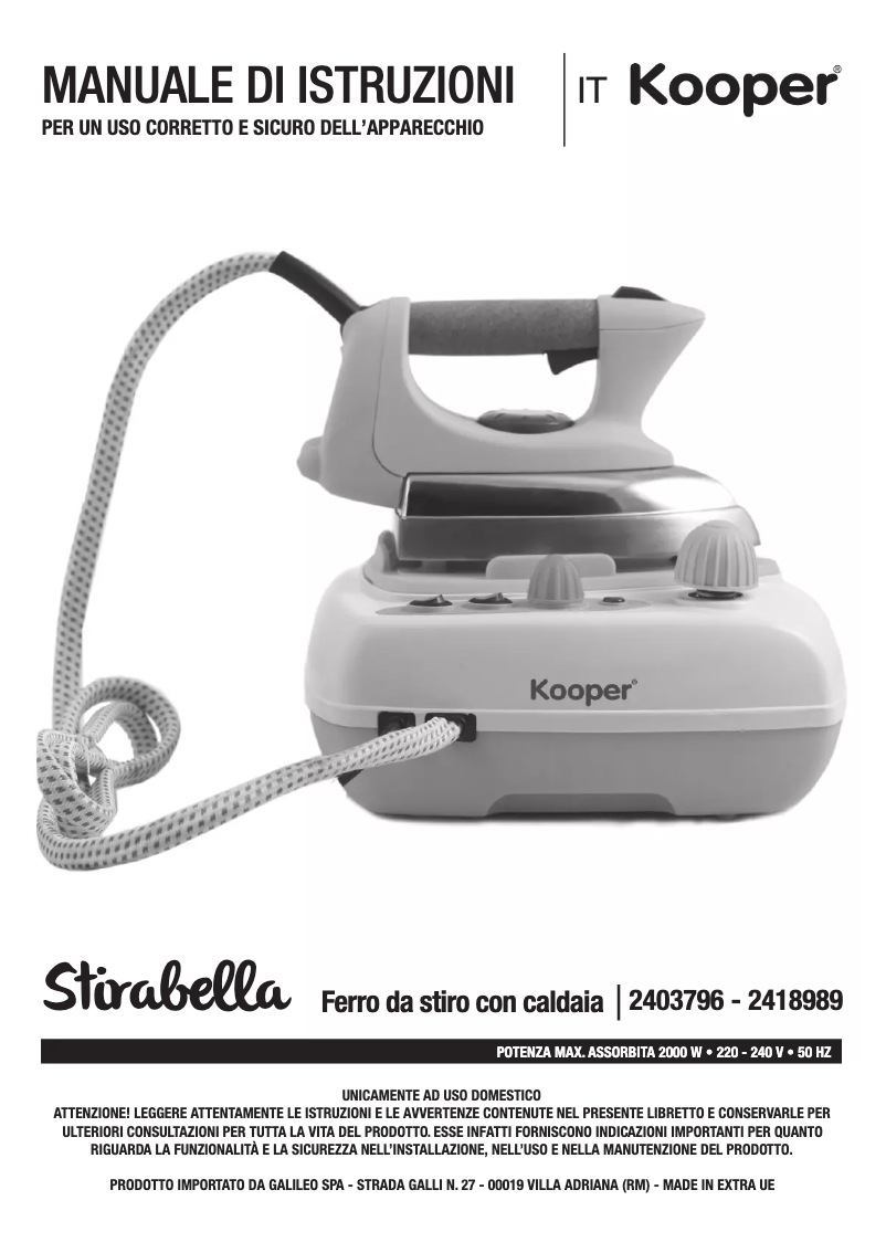 Page 1 de la notice Manuel utilisateur Kooper 2418989