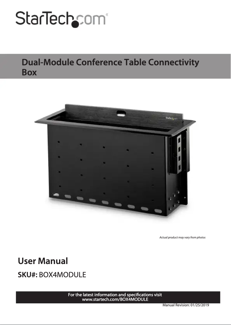 Page 1 of the manual User Manual StarTech.com BOX4MODULE