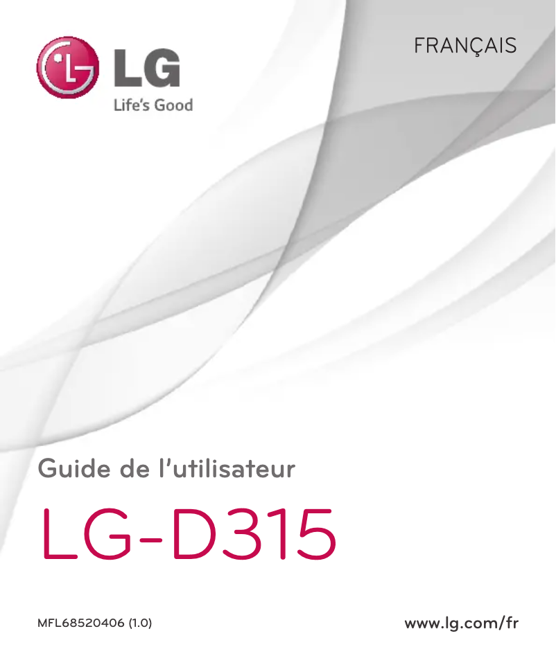 Page 1 de la notice Manuel utilisateur LG D315