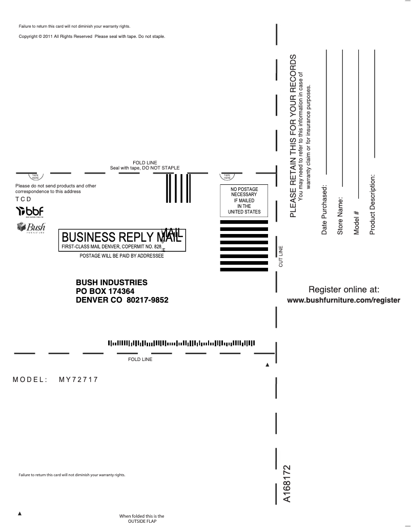 Página 1 del manual Guía de instalación Bush Montrese MY72717-03