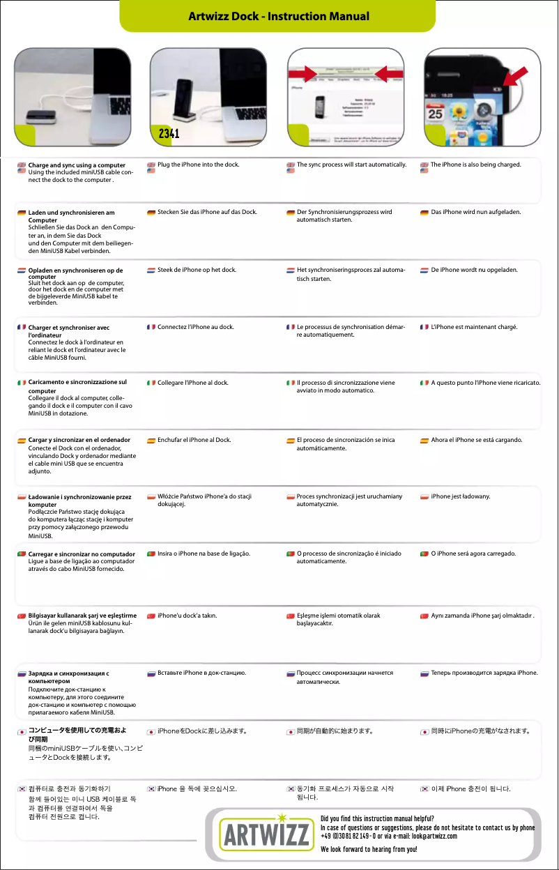 Page 1 de la notice Manuel utilisateur Artwizz Dock