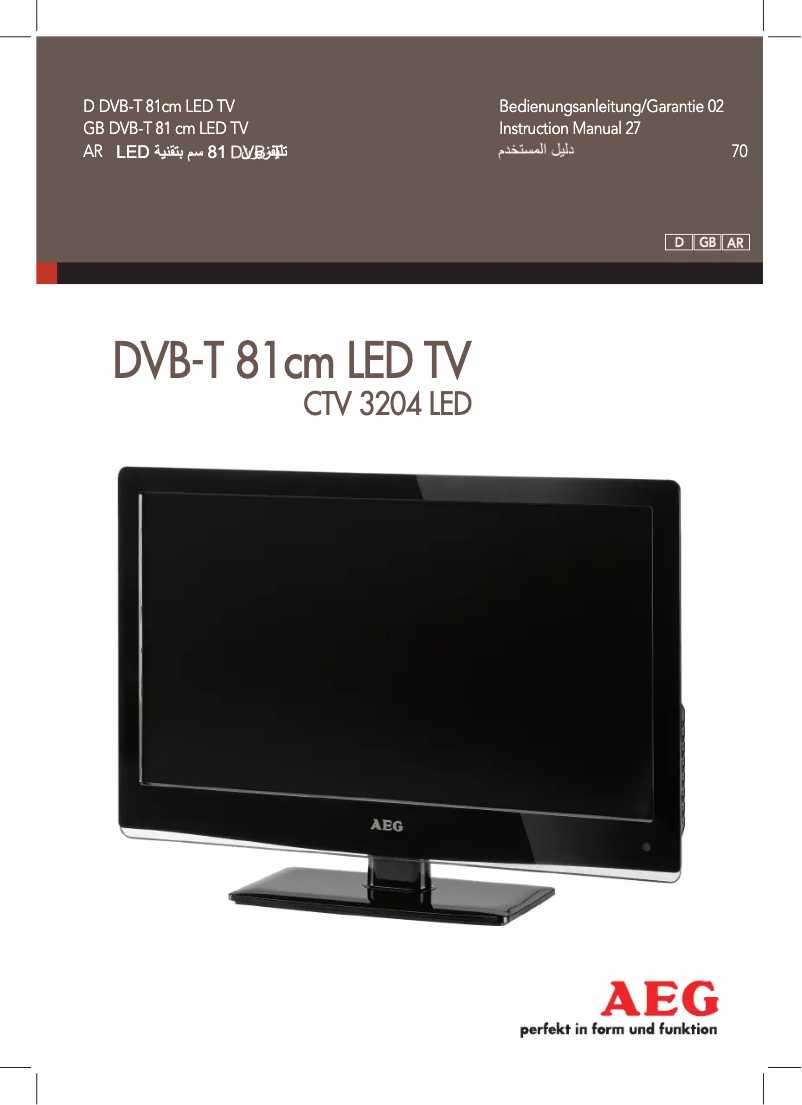 Página 1 del manual Manual de usuario AEG CTV 3204