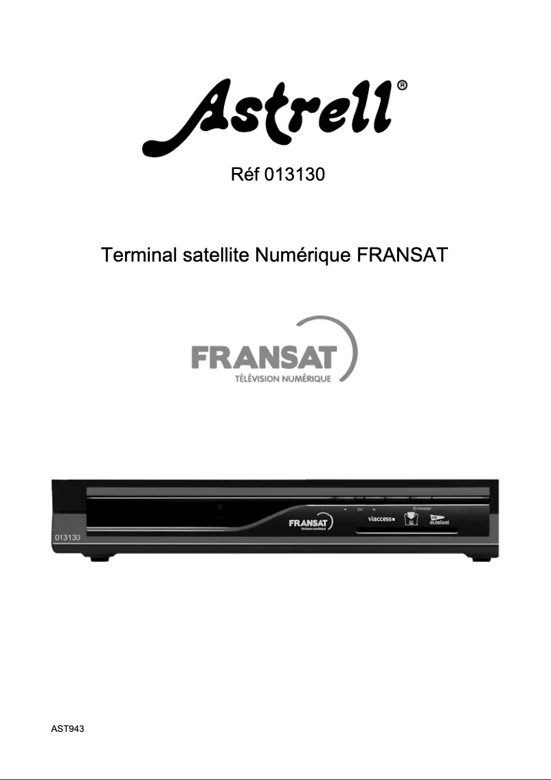 Page 1 de la notice Manuel utilisateur Astrell Fransat 013130 AST943