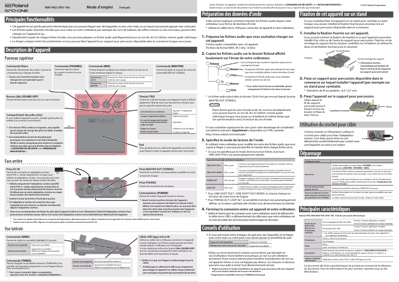 Image de la première page du manuel de l'appareil SPD::ONE Wav Pad