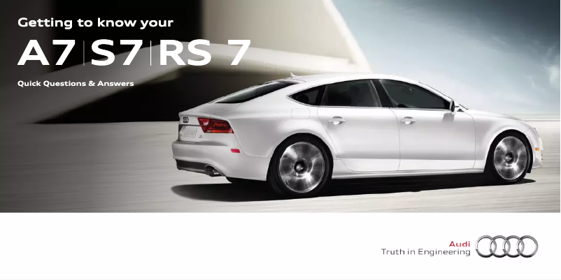 Page 1 de la notice Manuel utilisateur Audi A7 (2014)