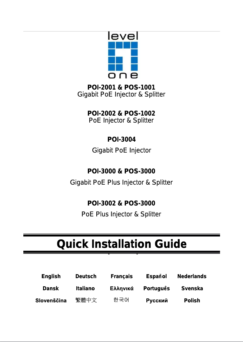 Page n°1 - Manuel utilisateur LevelOne POI-3004