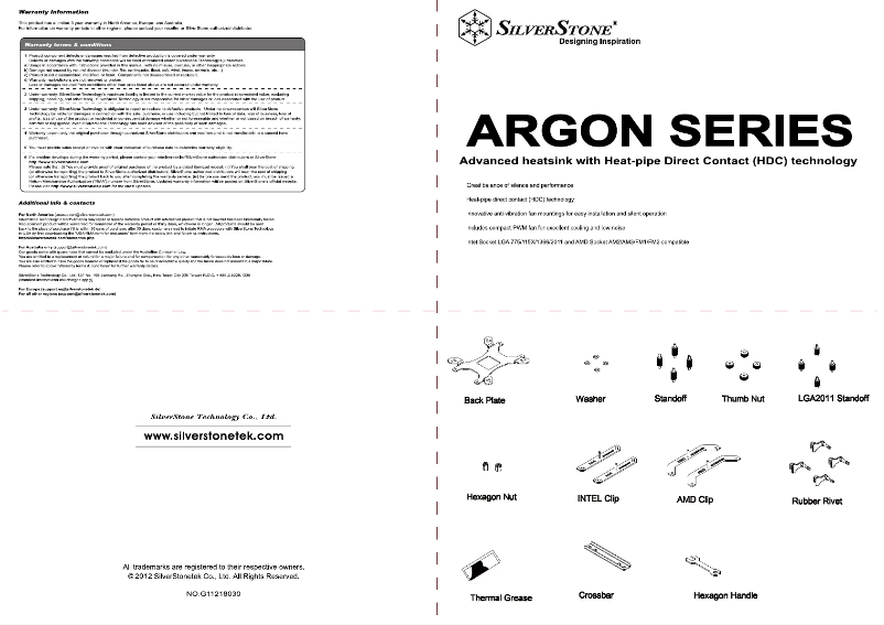 Page n°1 - Manuel utilisateur Silverstone Argon AR01 V2