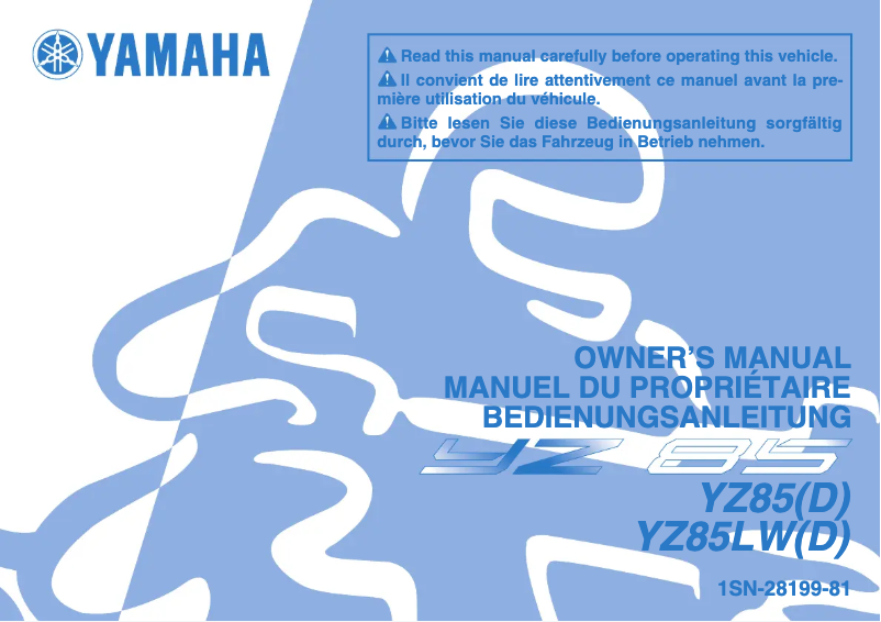 Page 1 de la notice Manuel utilisateur Yamaha YZ85