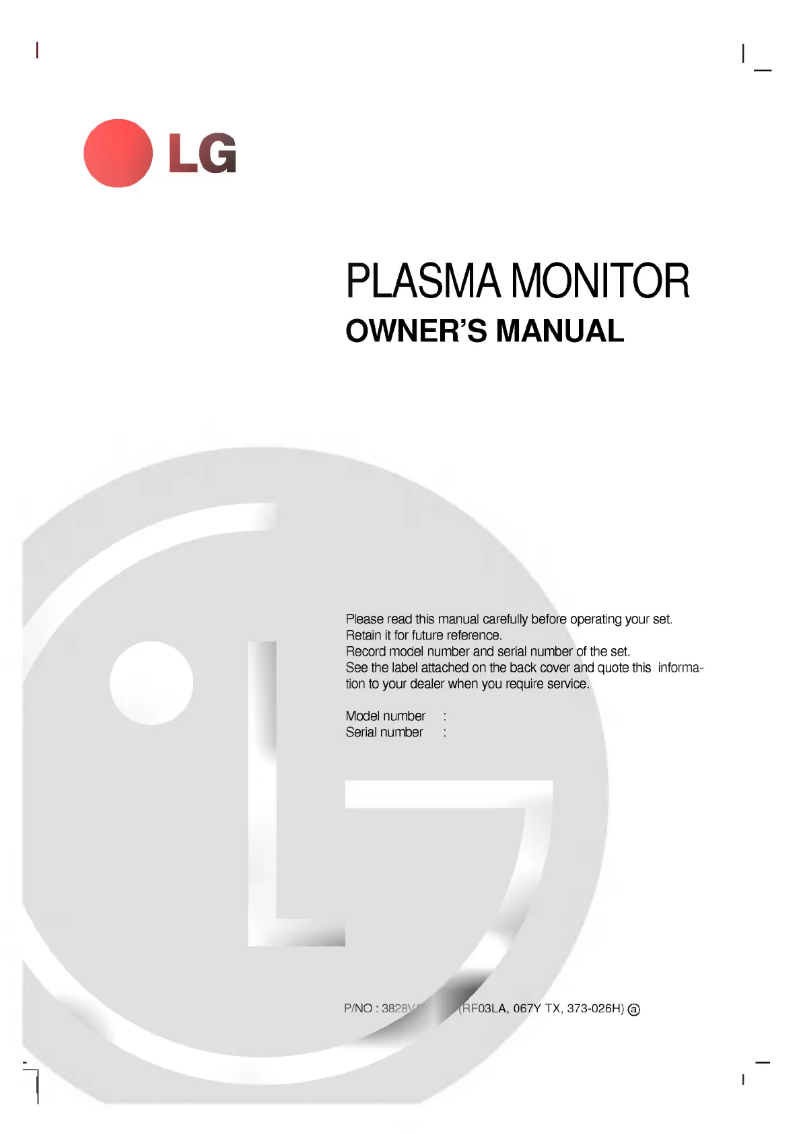 Página 1 del manual Manual de usuario LG MT-60PZ92V