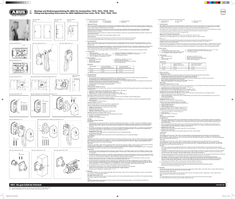 Page n°1 - Guide d'installation Abus FUFT50011B