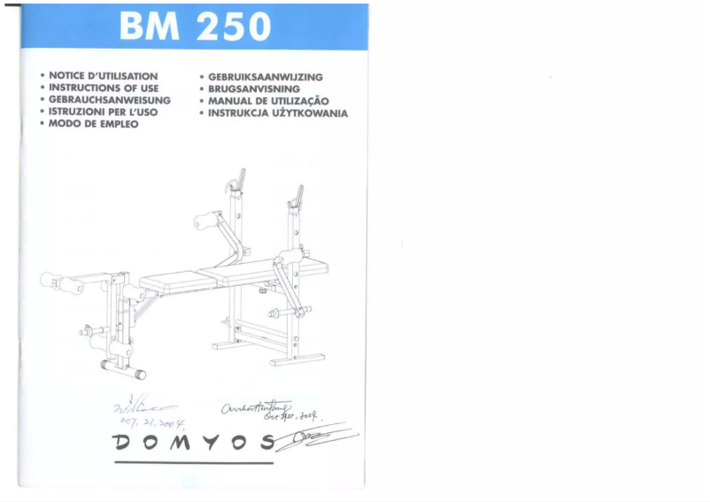 Página 1 del manual Manual de usuario Domyos BM 250