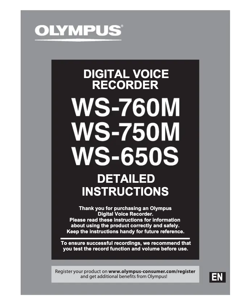 Página 1 del manual Manual de usuario Olympus WS-650S