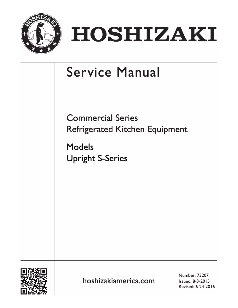 Page 1 de la notice Manuel utilisateur Hoshizaki Commercial CF1S-FS