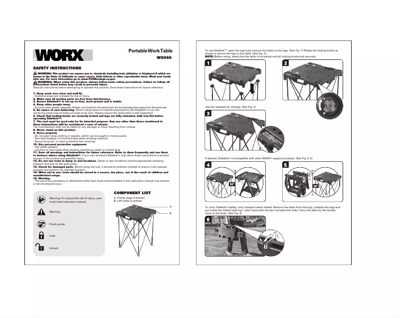 Page n°1 - Manuel utilisateur Worx WX066