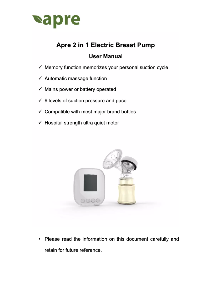 Page 1 de la notice Manuel utilisateur Apre Twin