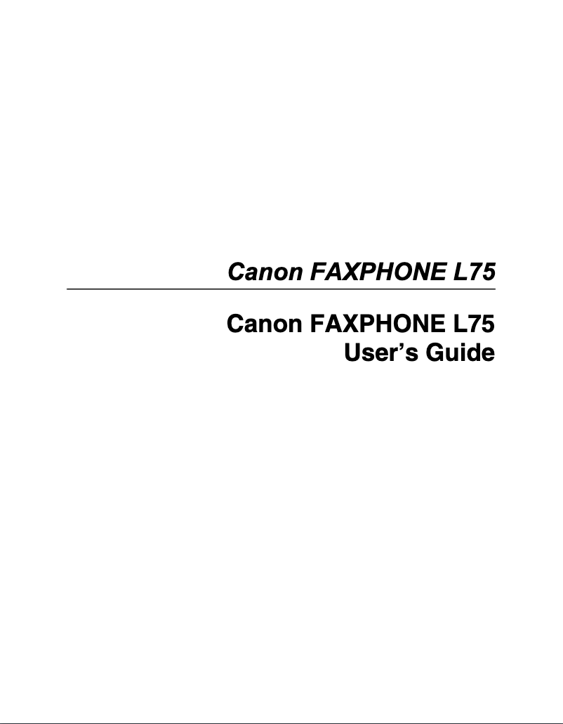 Image de la première page du manuel de l'appareil Faxphone L75