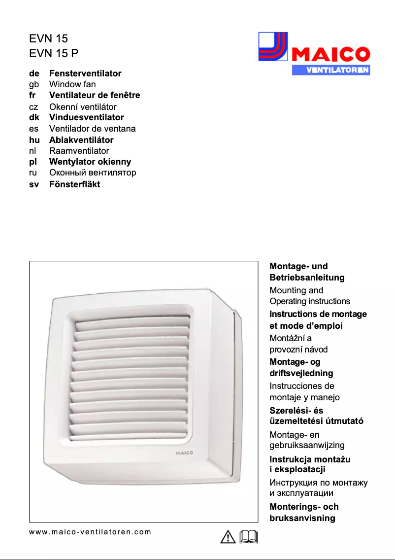 Image de la première page du manuel de l'appareil EVN15