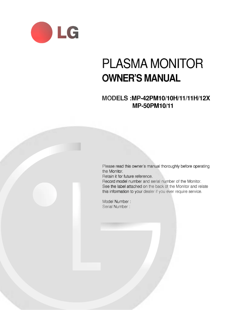 Page n°1 - Manuel utilisateur LG MP-50PM10H