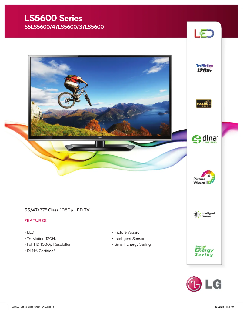 Page n°1 - Fiche technique LG 55LS5600