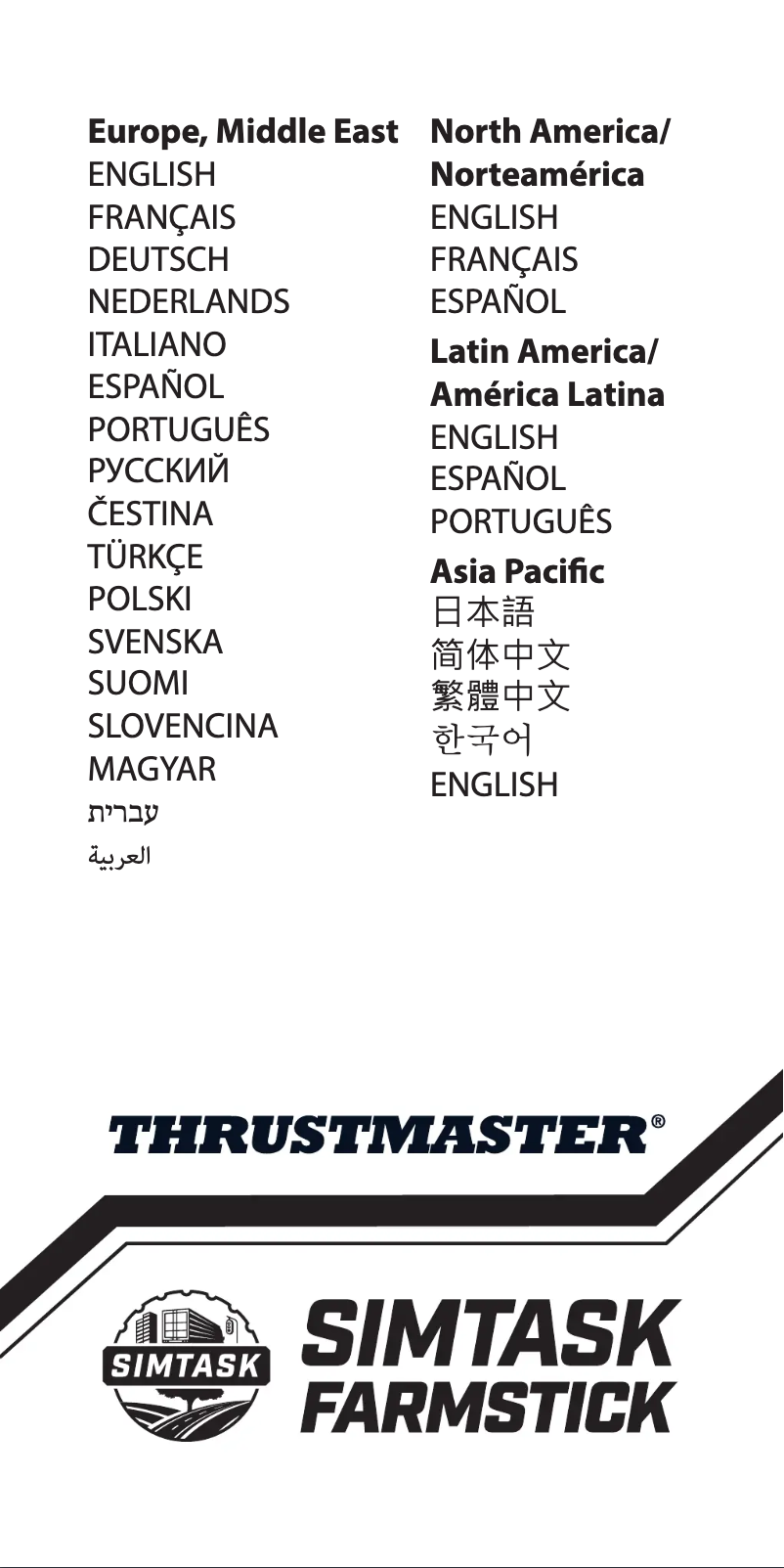 Page 1 de la notice Manuel utilisateur Thrustmaster SimTask FarmStick