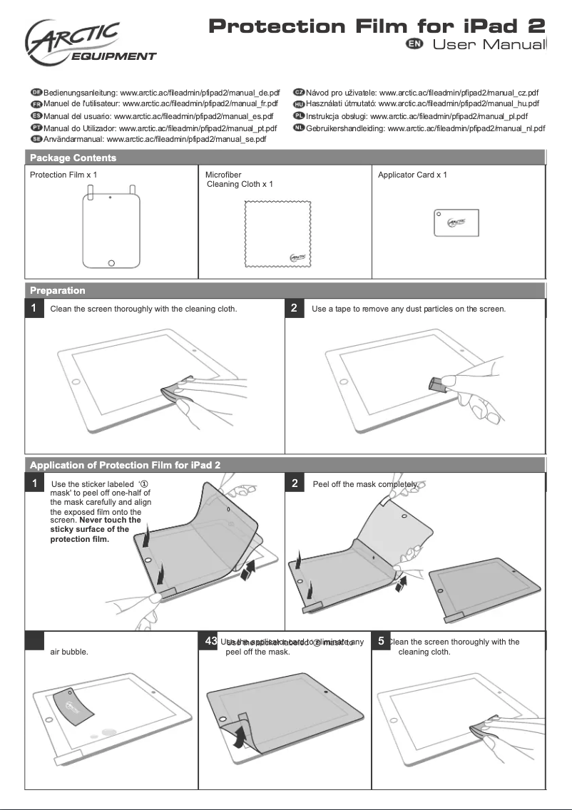 Page 1 de la notice Manuel utilisateur Arctic Cooling Protection Film