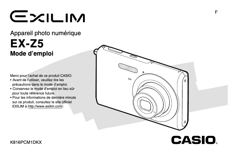 Page n°1 - Manuel utilisateur Casio Exilim EX-Z5