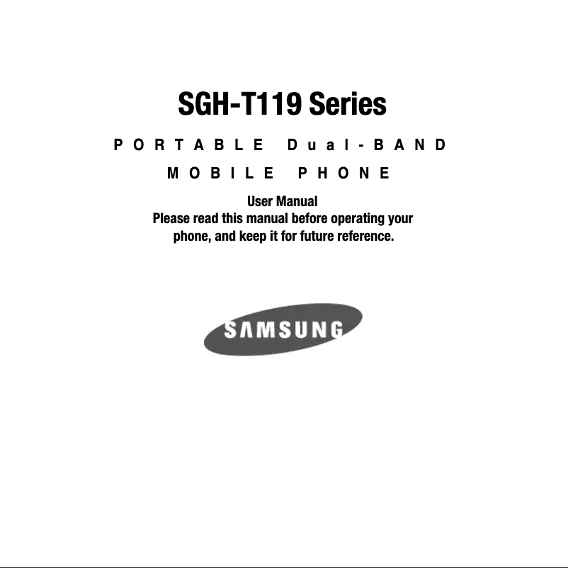 Page n°1 - Manuel utilisateur Samsung SGH-T119