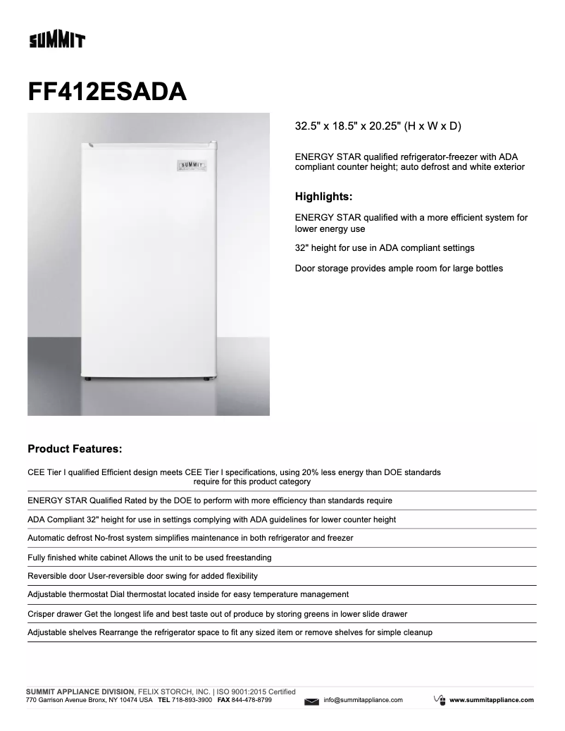 Image de la première page du manuel de l'appareil FF412ESADA
