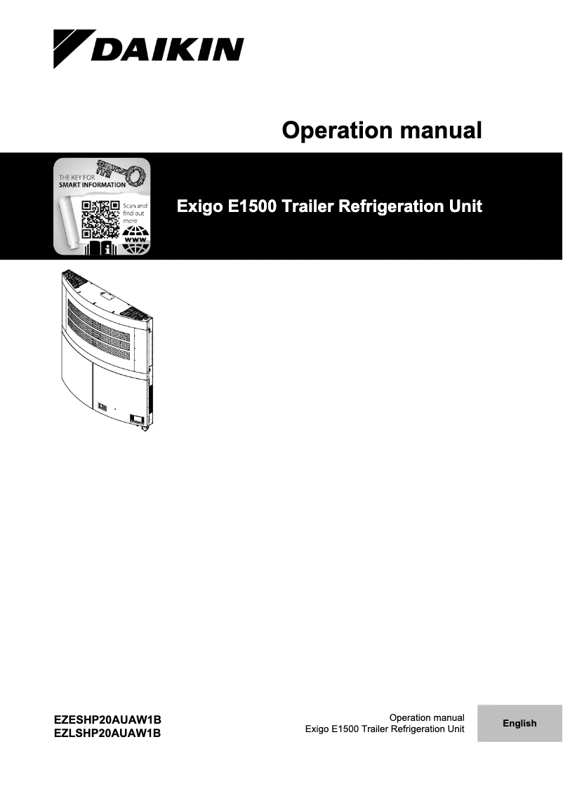 Page 1 de la notice Manuel utilisateur Daikin EZESHP20AUAW1B