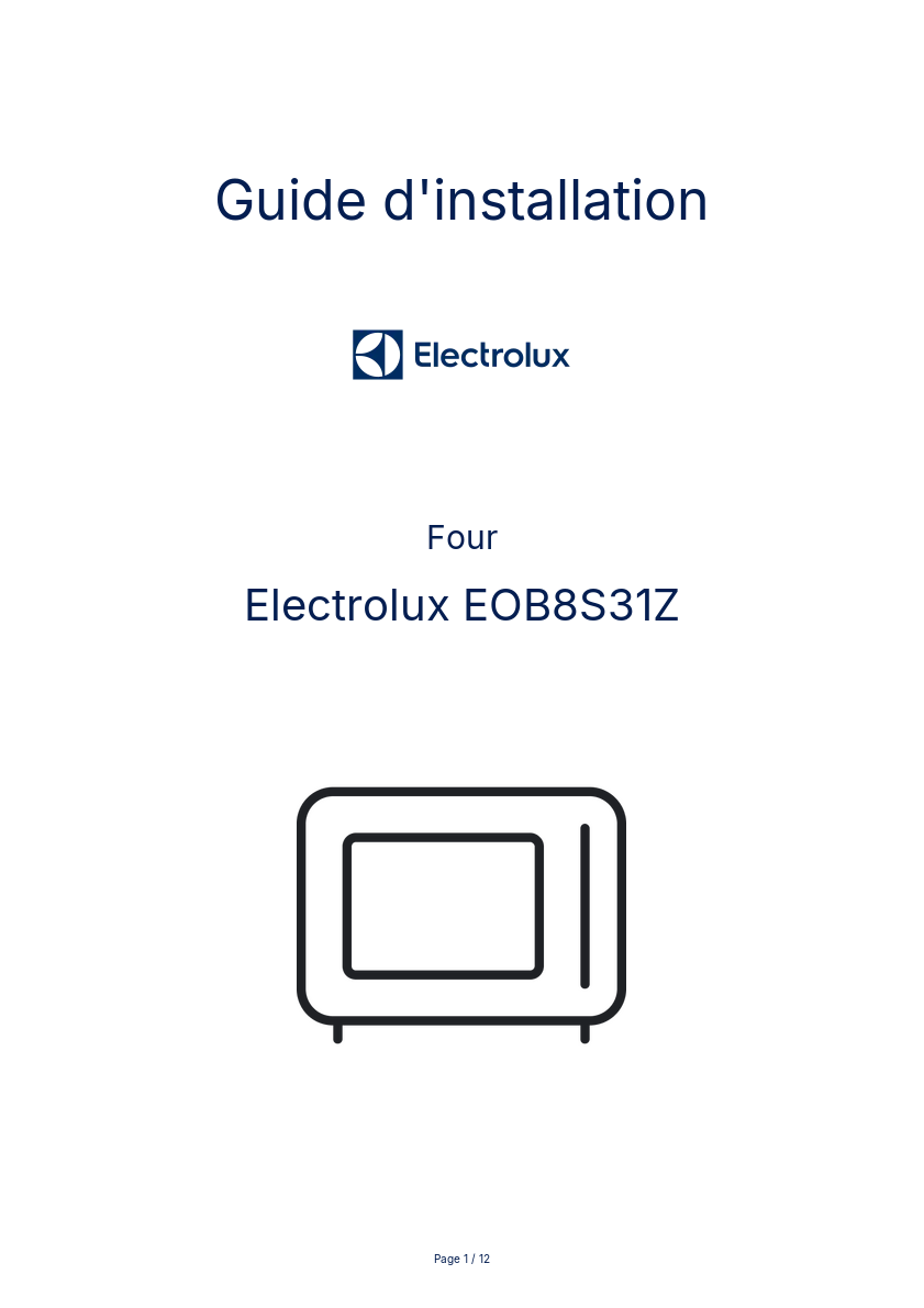 Image de la première page du manuel de l'appareil EOB8S31Z