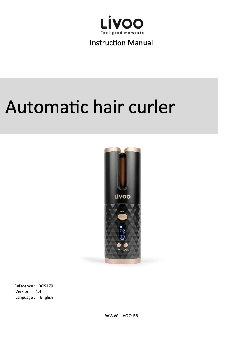 Image de la première page du manuel de l'appareil DOS179