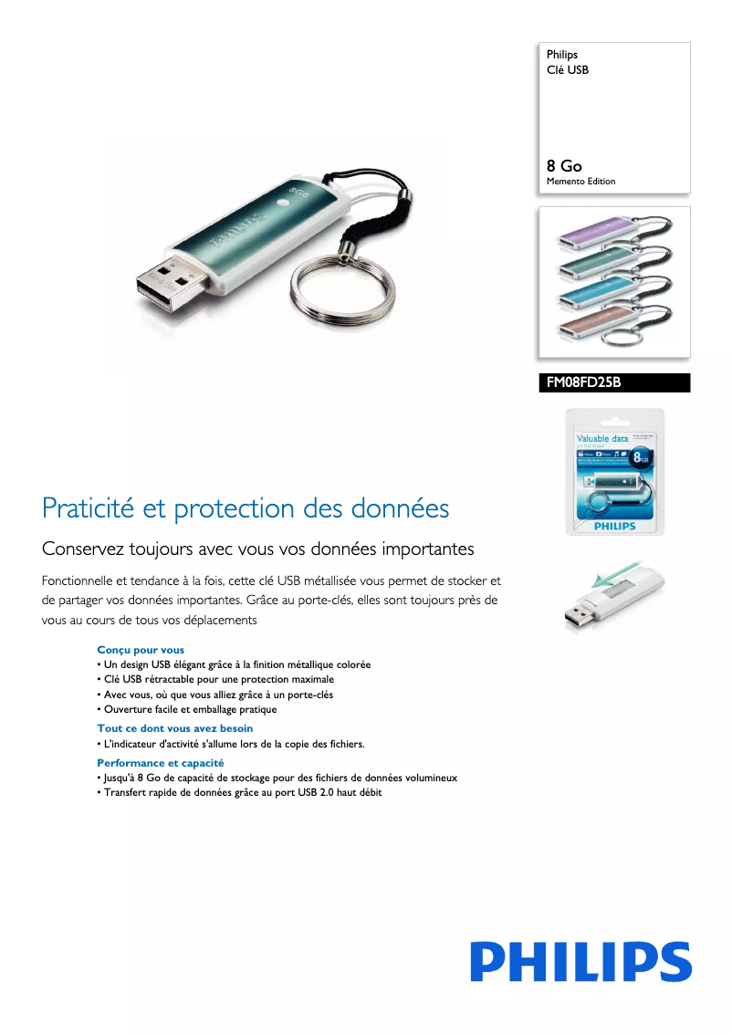 Página 1 del manual Ficha técnica Philips FM08FD25B