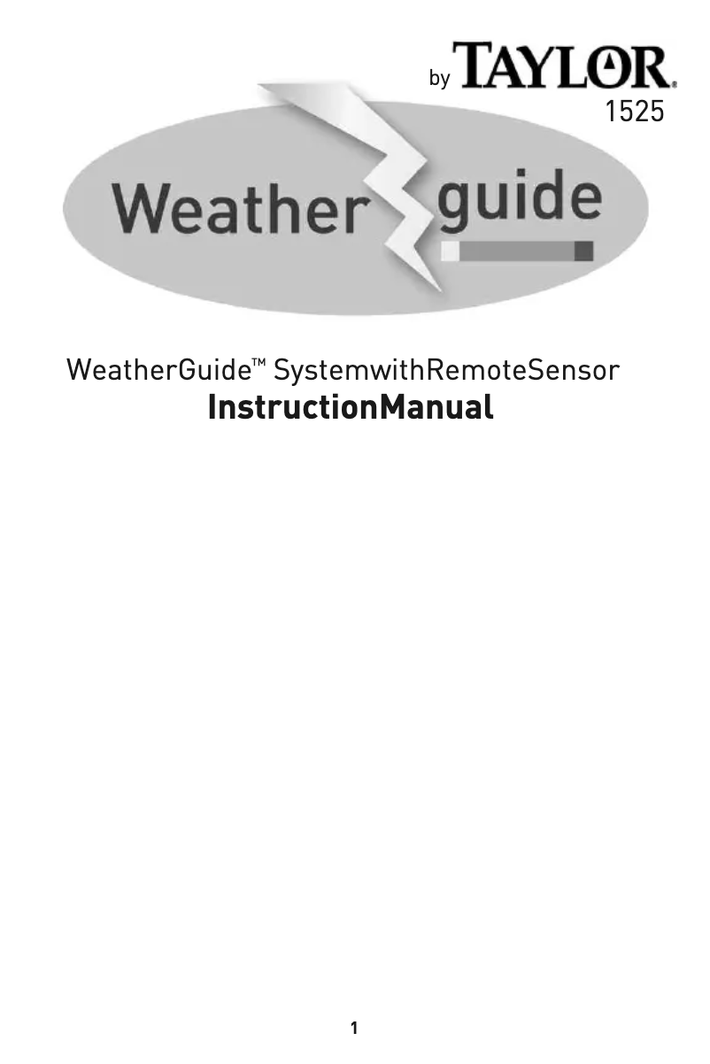 Page n°1 - Manuel utilisateur Taylor 1525