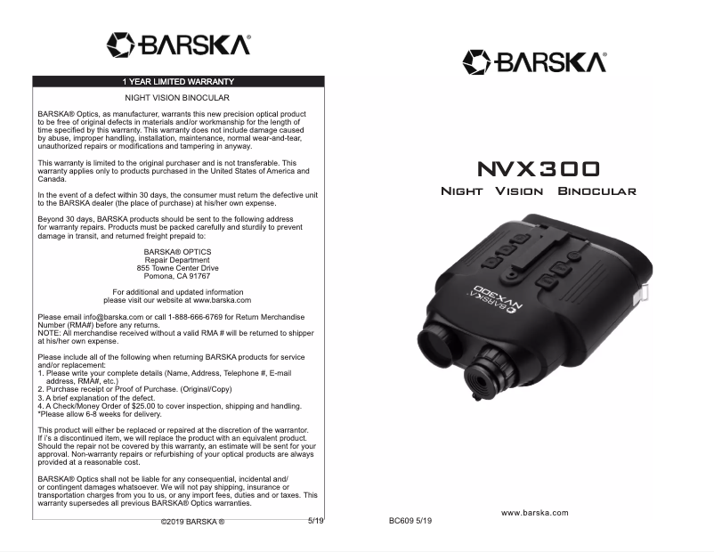 Página 1 del manual Manual de usuario Barska BQ13374