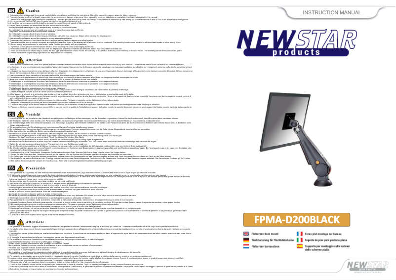 Page n°1 - Manuel utilisateur Newstar FPMA-D200