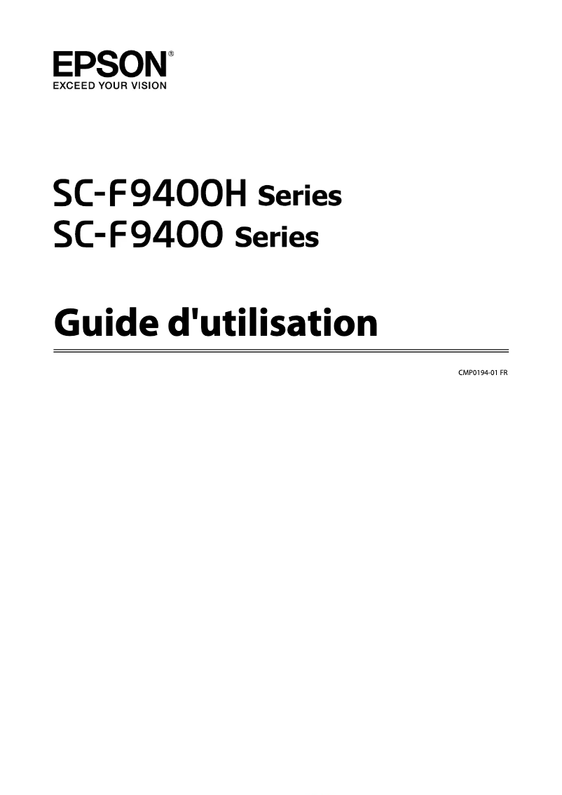 Page n°1 - Manuel utilisateur Epson SureColor SC-F9400H