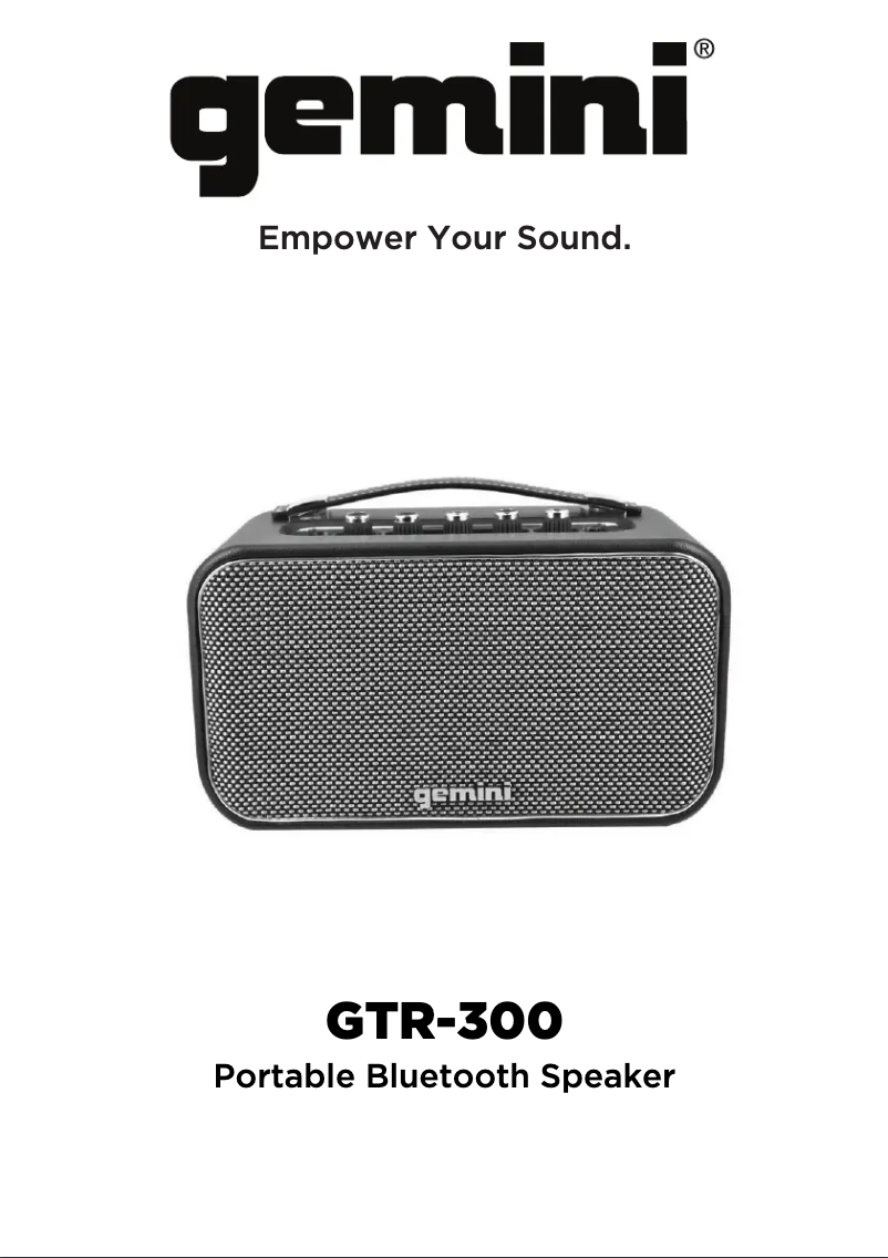 Image de la première page du manuel de l'appareil GTR-300