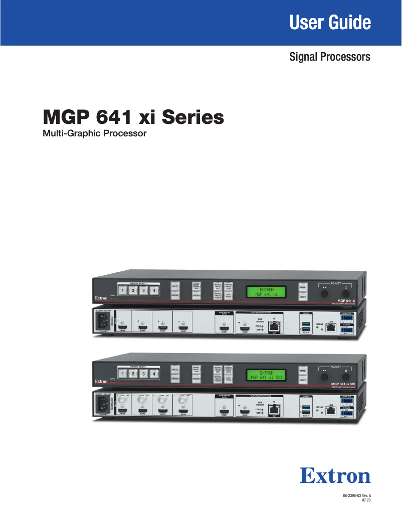 Image de la première page du manuel de l'appareil MGP 641 xi