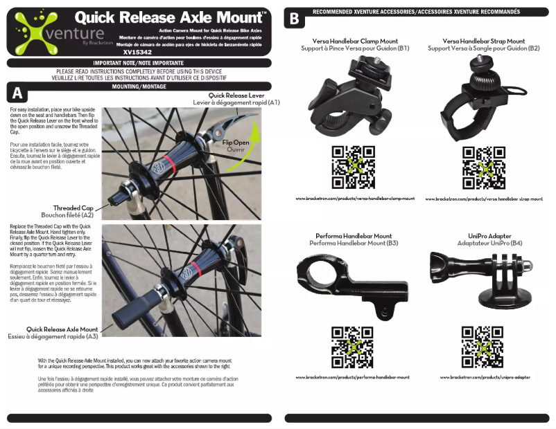Page n°1 - Manuel utilisateur Bracketron XV1-534-2