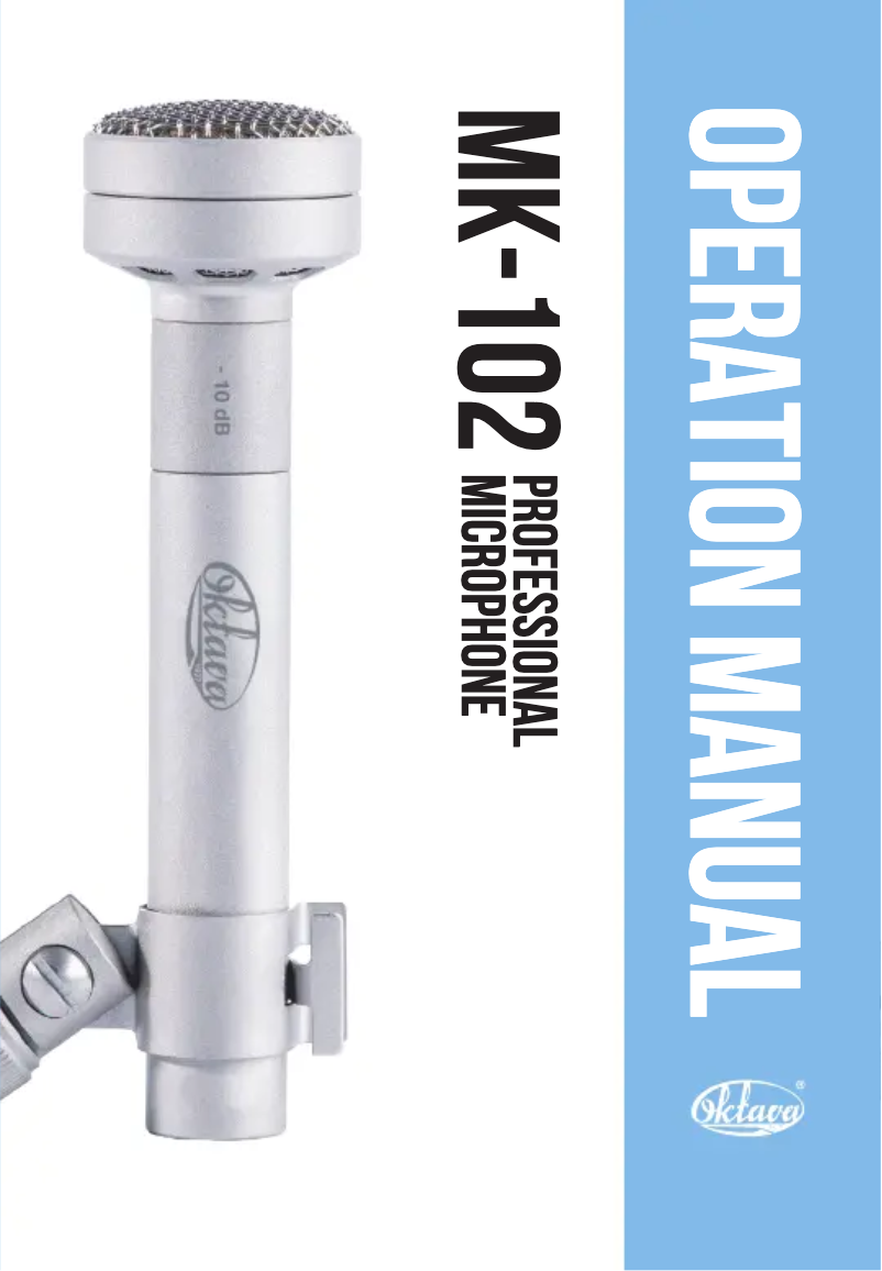 Page 1 de la notice Manuel utilisateur Oktava MK-102