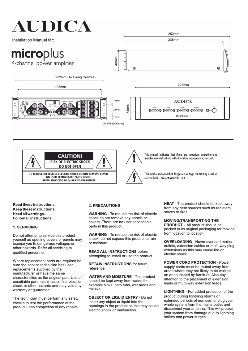 Page 1 de la notice Manuel utilisateur Audica Microplus