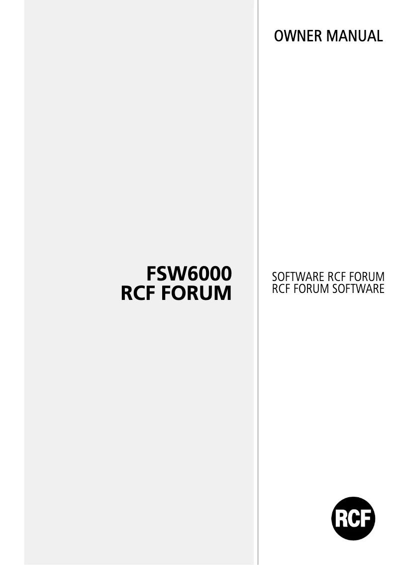 Page 1 de la notice Manuel utilisateur RCF DEC 6104