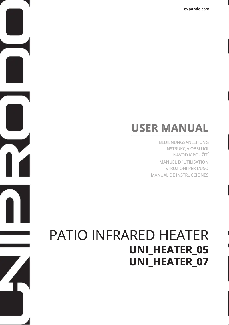 Page 1 de la notice Manuel utilisateur Uniprodo UNI_HEATER_05