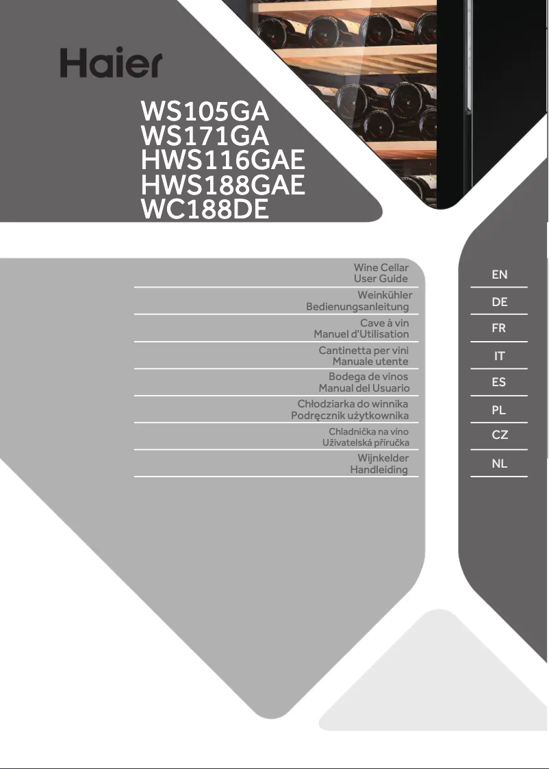 Page 1 de la notice Label énergétique Haier WS171GA