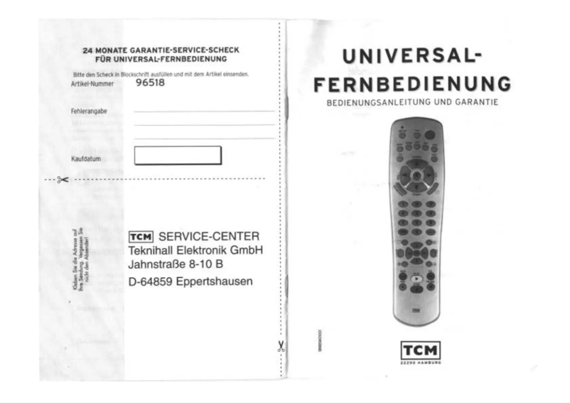 Page 1 de la notice Manuel utilisateur TCM 96518