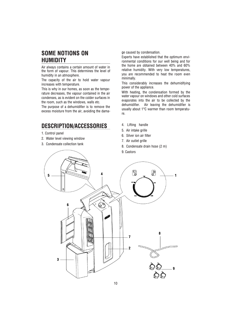 Page 1 de la notice Manuel utilisateur DeLonghi AriaDry Slim DES 16W