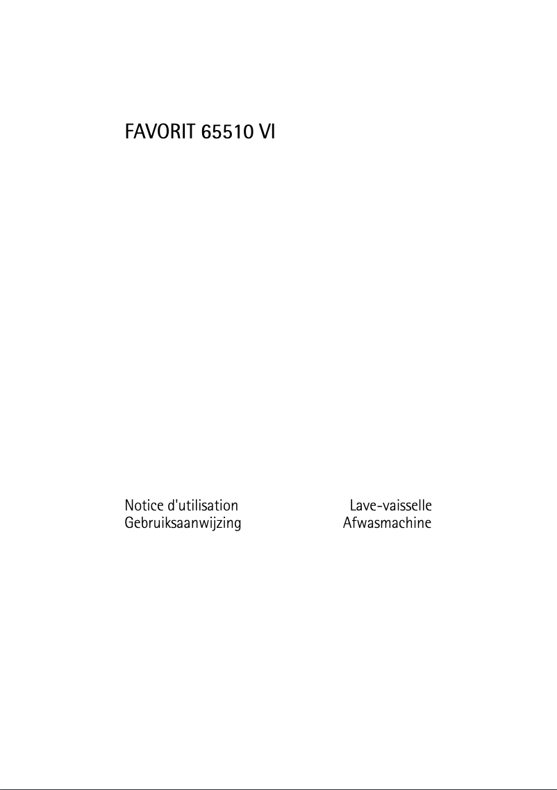 Page n°1 - Manuel utilisateur AEG-Electrolux Favorit 65510 VI