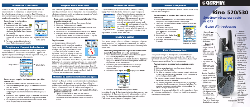 Page n°1 - Manuel utilisateur Garmin Rino 520