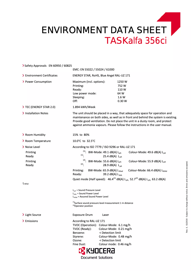 Image de la première page du manuel de l'appareil TASKalfa 356ci