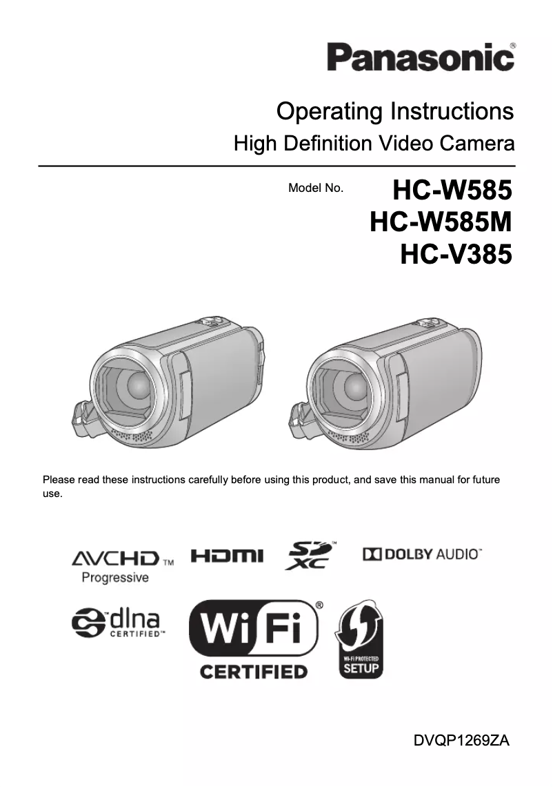 Page 1 de la notice Manuel utilisateur Panasonic HC-V385